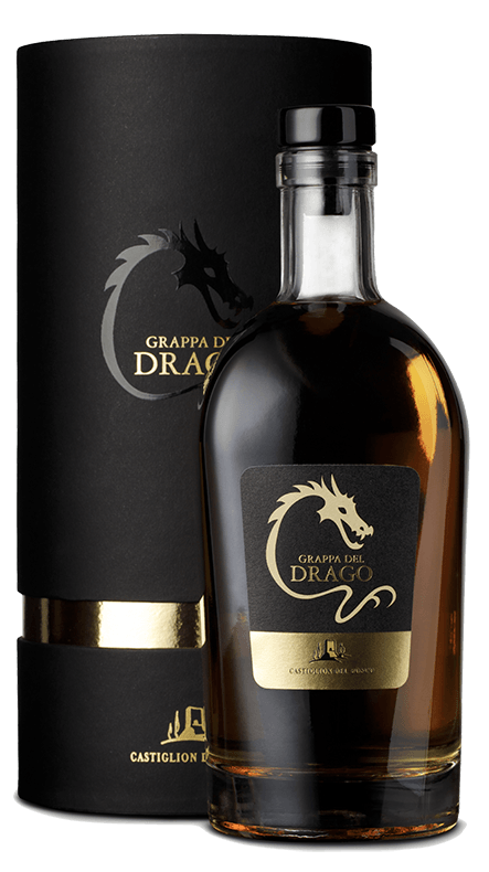 castiglion-del-bosco-vins-italien-bouteille-Grappa del Drago and box